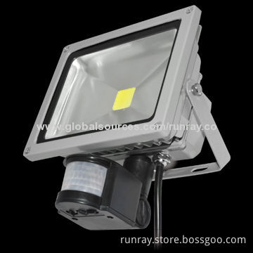 30W PIR LED Floodlight, Outdoor IP65, Aluminum Housing, AC 85-265V, PF0.95, ISO9001 Factory